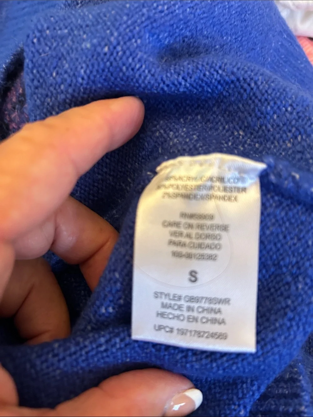 GB Blue Bonjour Graphic Crewneck Sweater Size S EUC